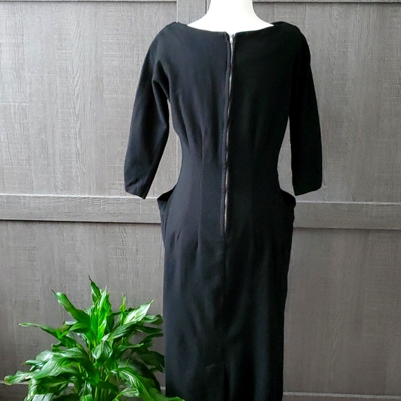 VINTAGE Wool Wiggle Dress - Picture 3 of 9